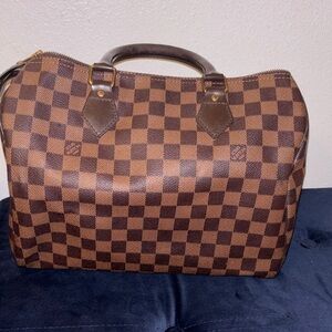 Louis Vuitton Brown Checkered Duffel Bag